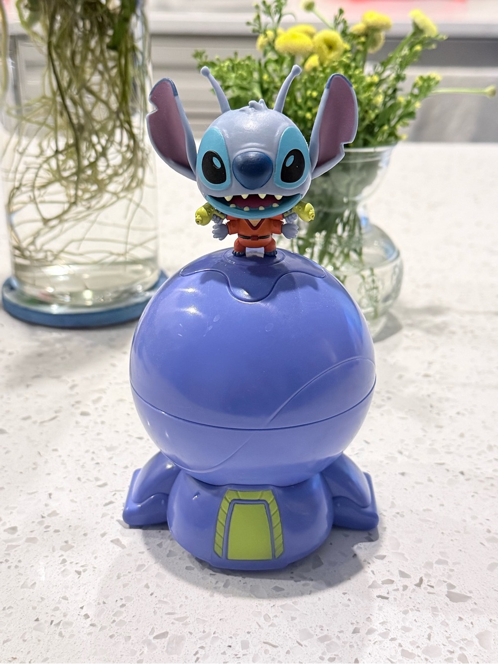 Disney Lilo & Stitch Blue Stitch Figure Toy with Spaceship Display Box